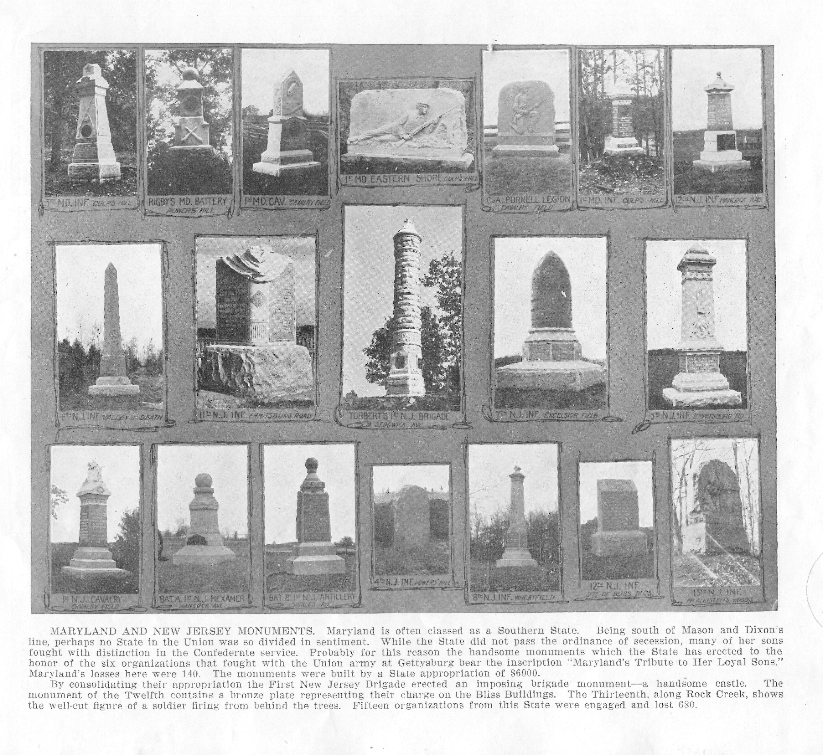 Maryland and New Jersey Monuments