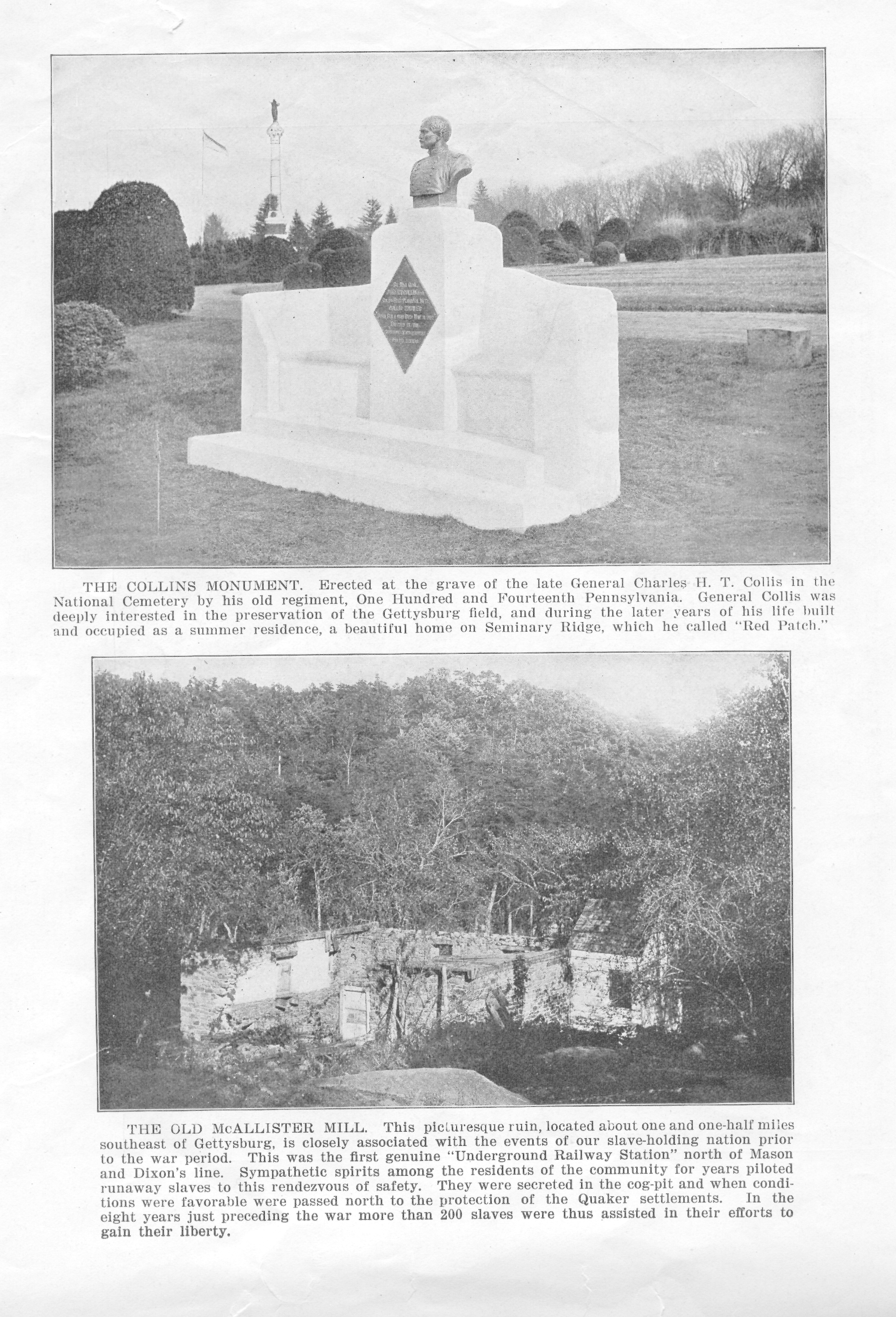 The Collins Monument; The Old McAllister Mill