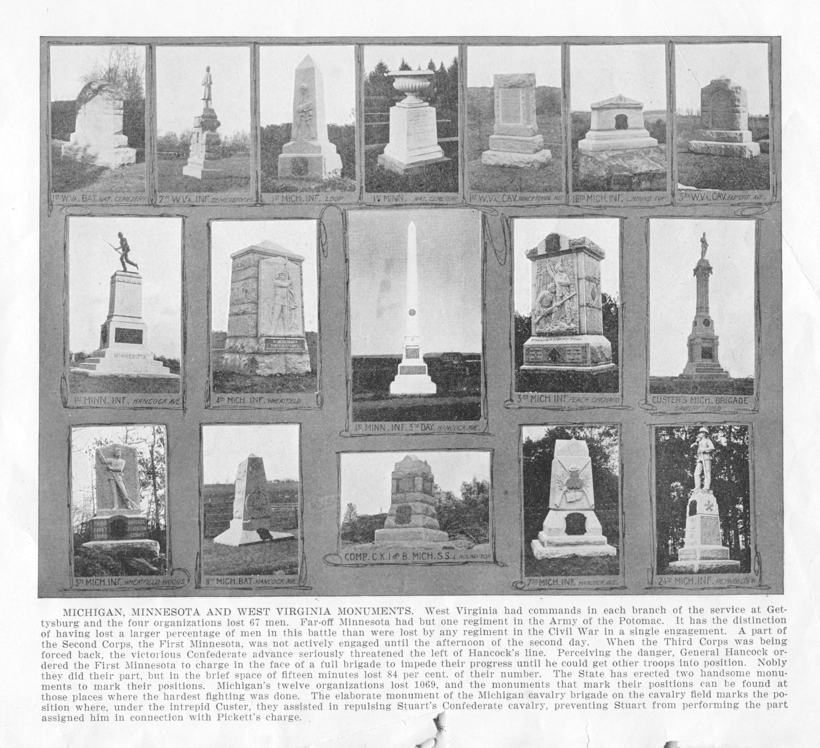 Michigan, Minnesota and West Virginia Monuments